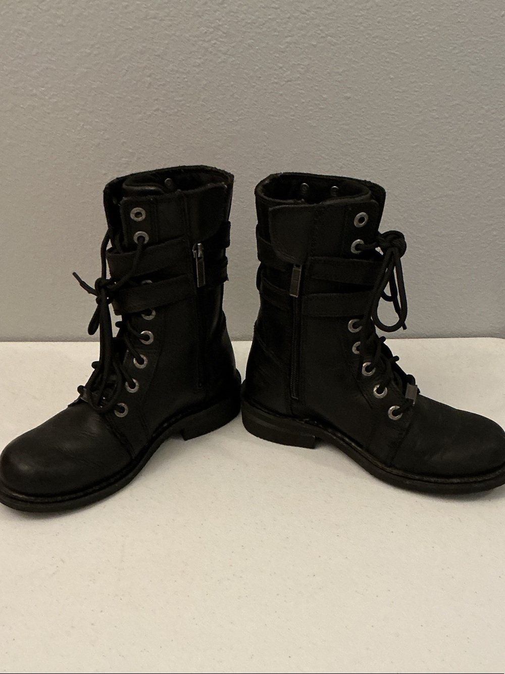 Harley-Davidson Women's Black Lace-Up Moto Boots - Picture 2 of 7